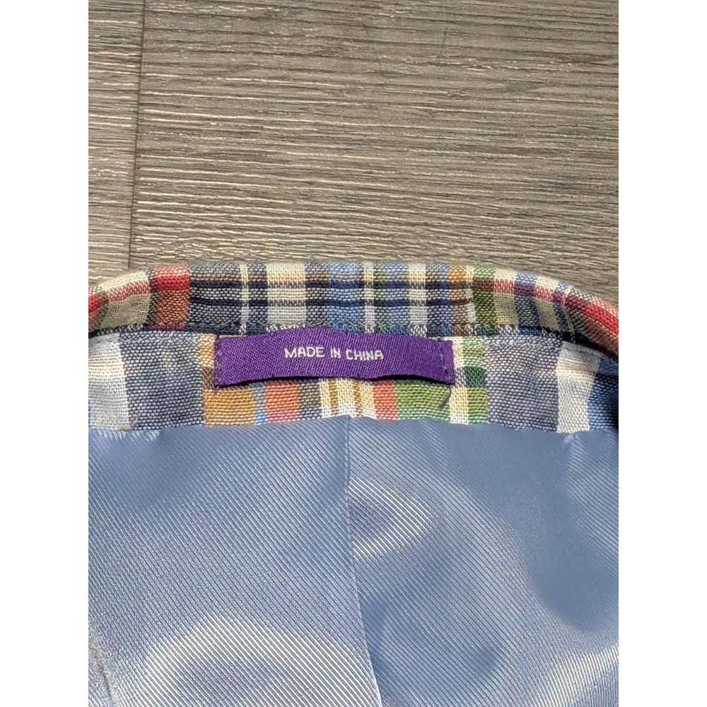 Alan Flusser Men's Multicolor Patchwork Madras Cotton Blazer Jacket Size 46R - Picture 2 of 9